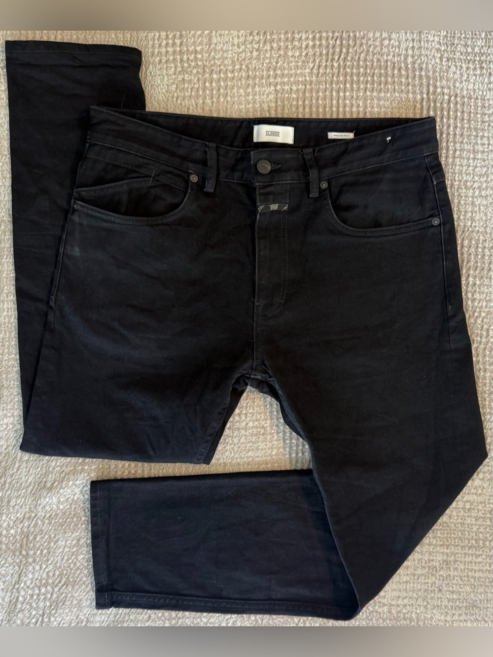 Closed Cooper Tapered Candiani Jeans 33 Black Made Italy 34x27